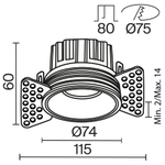 Встраиваемый светодиодный светильник Maytoni Round DL058-12W3K-TRS-W