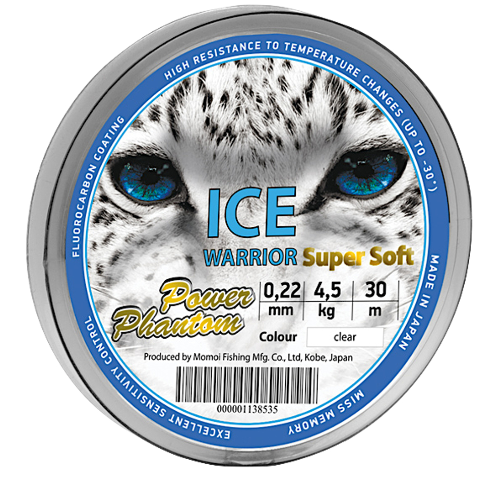 Леска Power Phantom Ice Warrior Super Soft 30м 0.15мм 2.2кг Clear