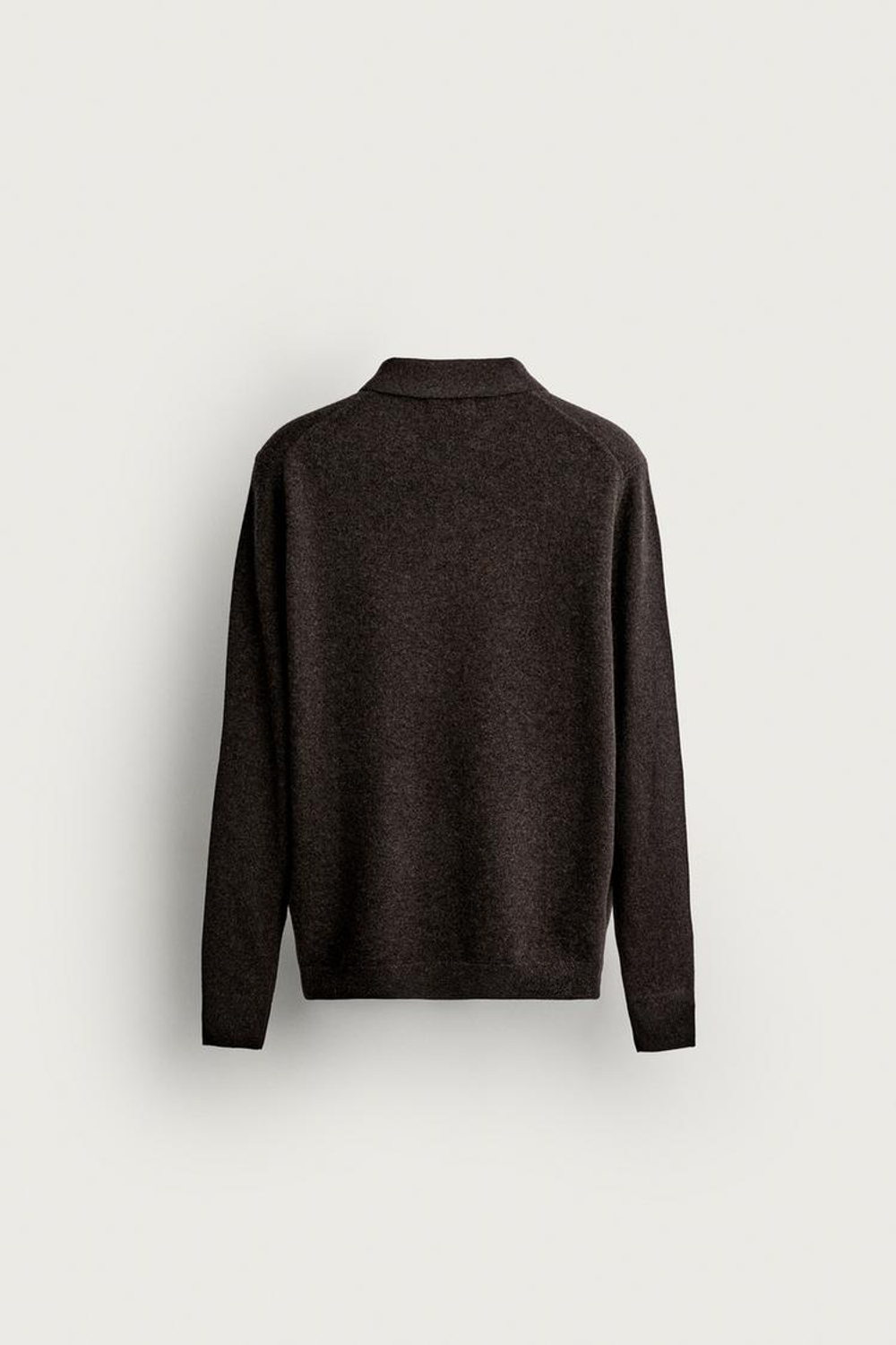 ZARA ТРИКОТАЖНОЕ ПОЛО ИЗ СМЕСОВОЙ ШЕРСТИ, ШОКОЛАДНЫЙ