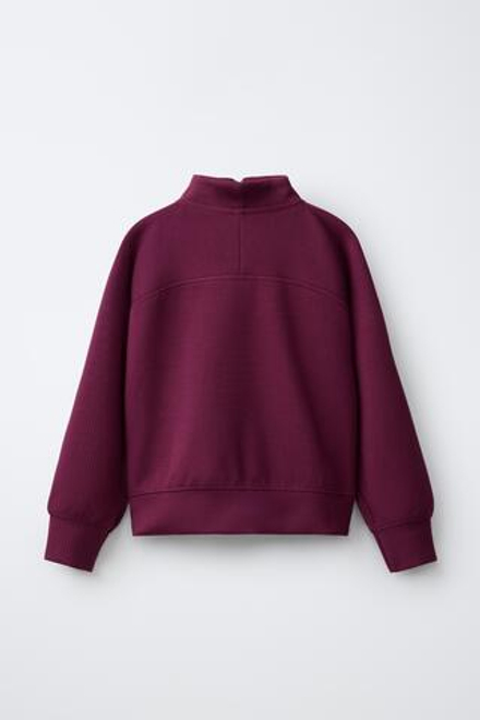 ZARA ТОЛСТОВКА С ВОРОТНИКОМ-СТОЙКОЙ, МАЛИНОВЫЙ