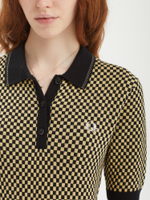Женское Поло Chequerboard Knitted Shirt