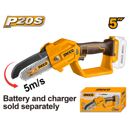Аккумуляторная цепная мини пила INGCO CGSLI2058 20 В 5"