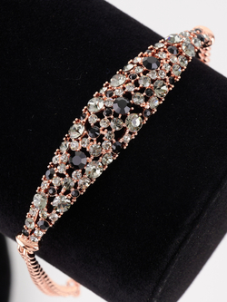 Браслет Россыпь из серо-черных камней Swarovski