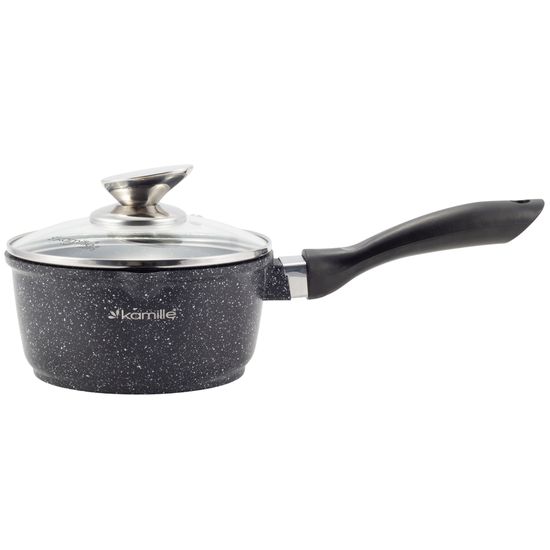 Ковш с крышкой 1,35 л. из литого алюминия Kamille KM-4436 с мраморным покрытием