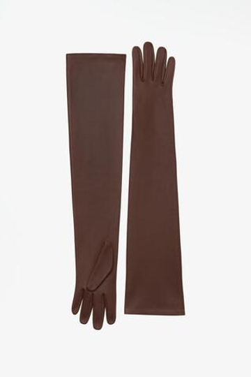 ZARA X JOHN GALLIANO ДЛИННЫЕ ПЕРЧАТКИ ИЗ 100% КОЖИ LIMITED EDITION, БРОНЗОВЫЙ
