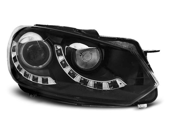 Передние фары DUAL TRUE DRL ЧЕРНОГО для VW GOLF 6 10.08-12