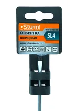 Отвертка плоский шлиц SL4х100мм, CrV, магнитный наконечник Sturm! — фото 4