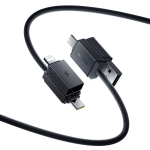 Кабель C+U - C+L Baseus Versatile Two-for-Two Charging+Data 60W 0.6-2m - Cosmic Black