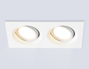 Встраиваемый поворотный точечный светильник 2*GU5.3 TN1145/2 WH белый TECHNO SPOT Standard Tech Ambrella