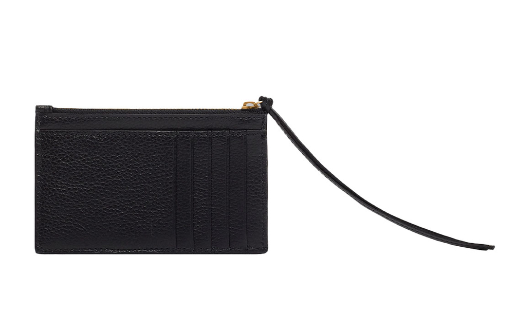 Balenciaga Grain Calfskin Business Card Holder Women"s Black