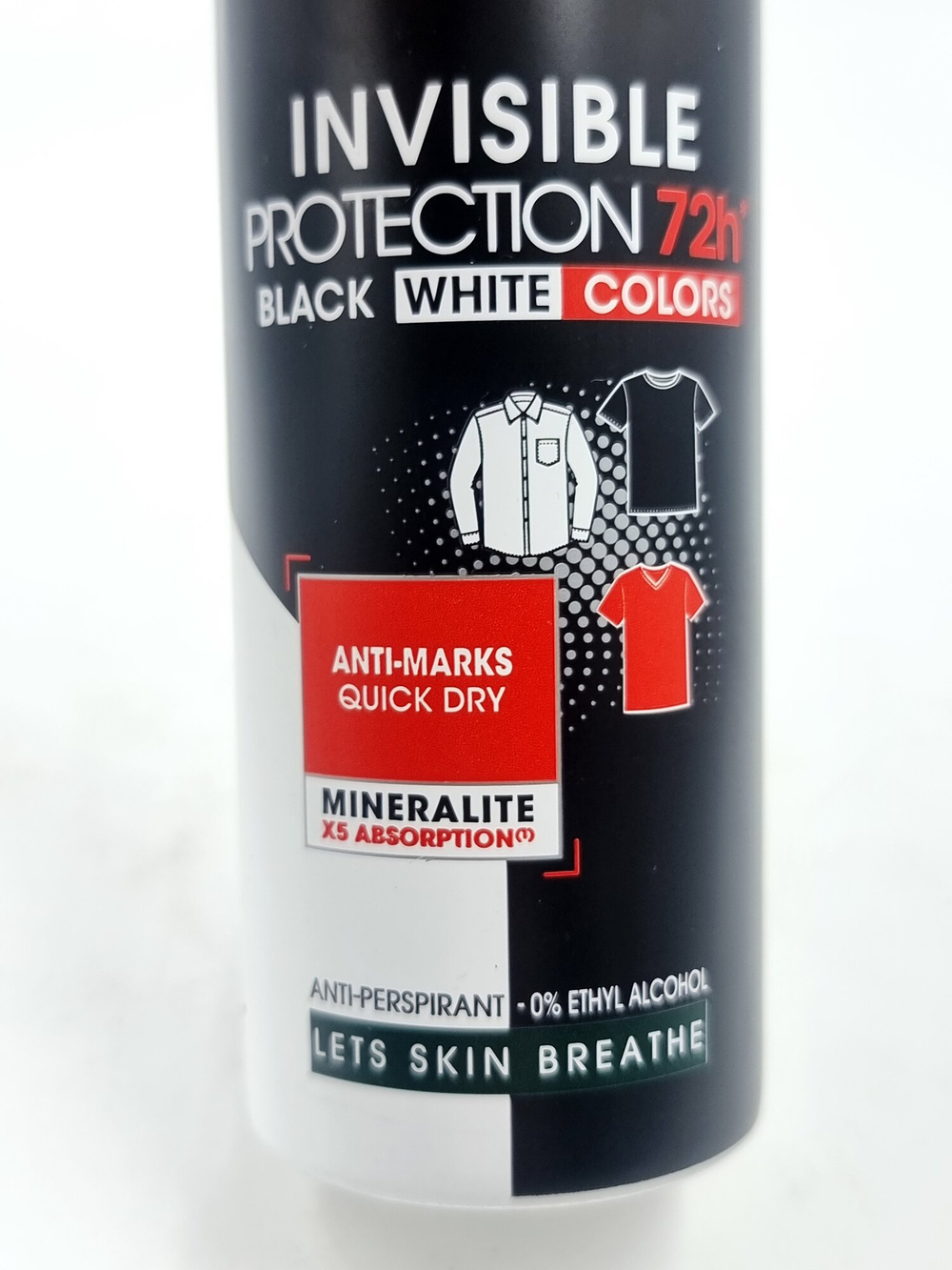Garnier Men Дезодорант-антиперспирант спрей, 72 ч, черное/белое/цветное, без спирта, 150 мл (Франция)