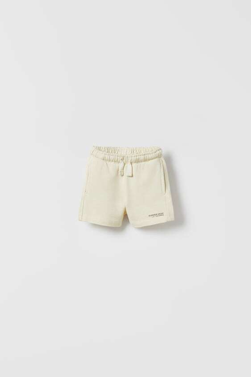 ZARA ШОРТЫ С НАДПИСЬЮ, ЭКРЮ