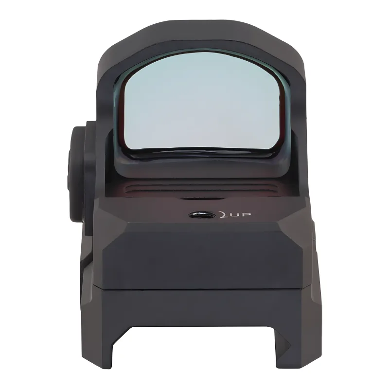 Коллиматор Gaut Tourmaline 1x24x17, открытый, точка 3 МOA красная, Weaver - вид спереди с линзой объектива