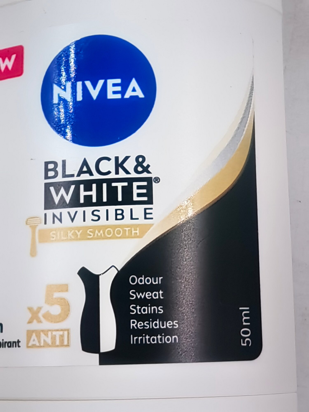 Дезодорант-стик NIVEA Black & White Invisible Silky Smooth, 48 часов, 50 мл, Германия