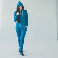Комбинезон женский с  капюшоном утепленный "Аквамарин"