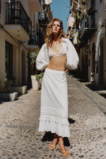 ЛЬНЯНАЯ ЮБКА МИДИ С БАХРОМОЙ — ZARA