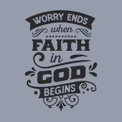 принт о Боге Worry ends