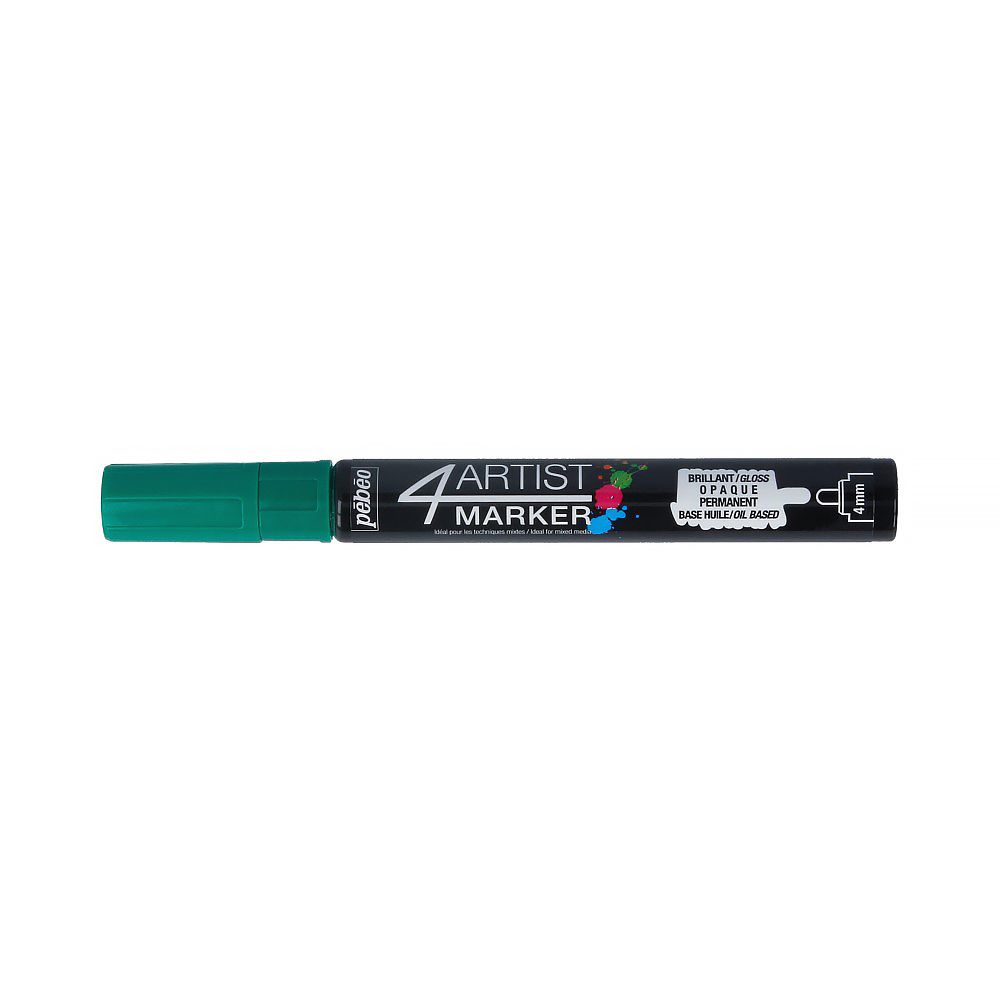 Маркер художественный 4Artist Marker на масляной основе 4 мм, перо круглое, 6 шт, 580118 т.зеленый, Pebeo