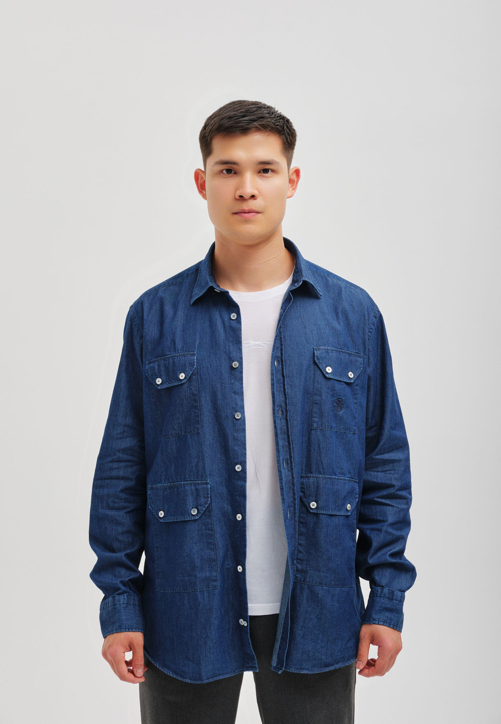 Рубашка мужская DENIM DARK BLUE