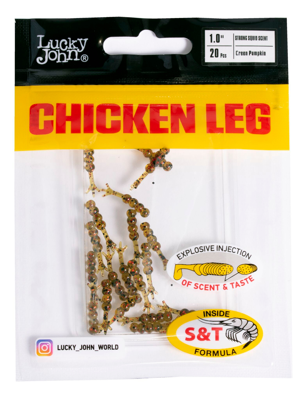 Слаги съедобные Lucky John Chicken Leg 1" (2.54 см), цвет PA03, 20 шт