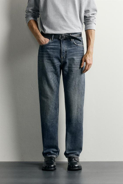 ZARA ДЖИНСЫ STRAIGHT LEG, СИНИЙ
