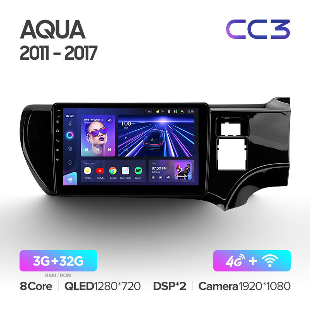 Teyes CC3 9" для Toyota Aqua 2011-2017 (прав)