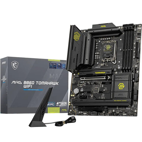 Материнская плата MSI MAG B860 TOMAHAWK WIFI (LGA1851/B860/4xDDR5/2xPCI-Ex16/3xM.2/Wi-Fi/BT/SB/GLAN/DP/HDMI/ATX)