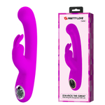 Фиолетовый вибратор-кролик 22см с LED-дисплеем Pretty Love Lamar Rabbit Vibrator & G-Spot Purple BW-500004-LED