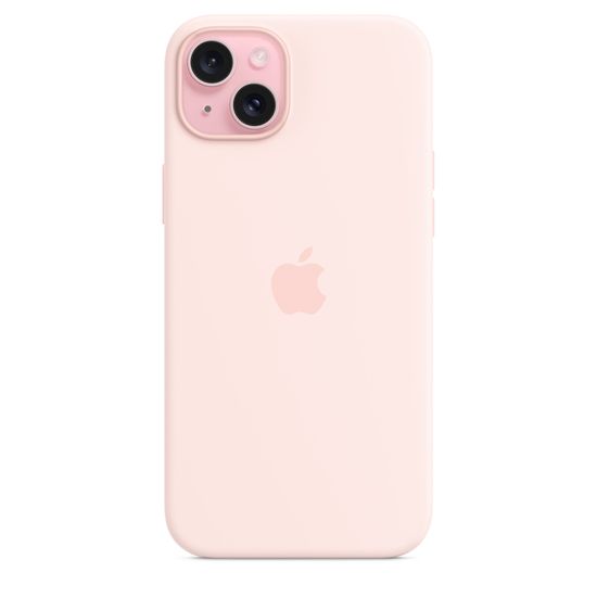 Силиконовый чехол для iPhone 15 с MagSafe ( Розовый)