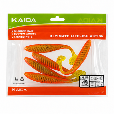 Набор силиконов KAIDA SH10-100 10см 5шт COL033 №62