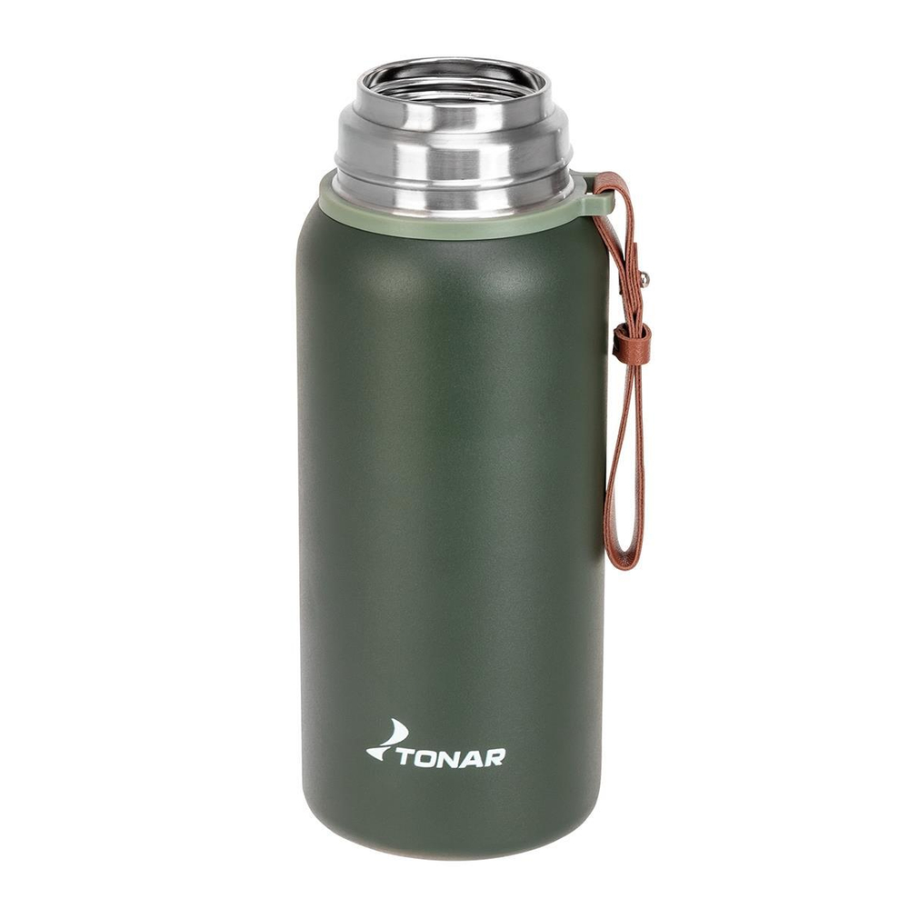 Термос Тонар 700ML (T-KD-7030-0.7) пробка-ситечко, крышка-кружка, ремешок (Хаки)