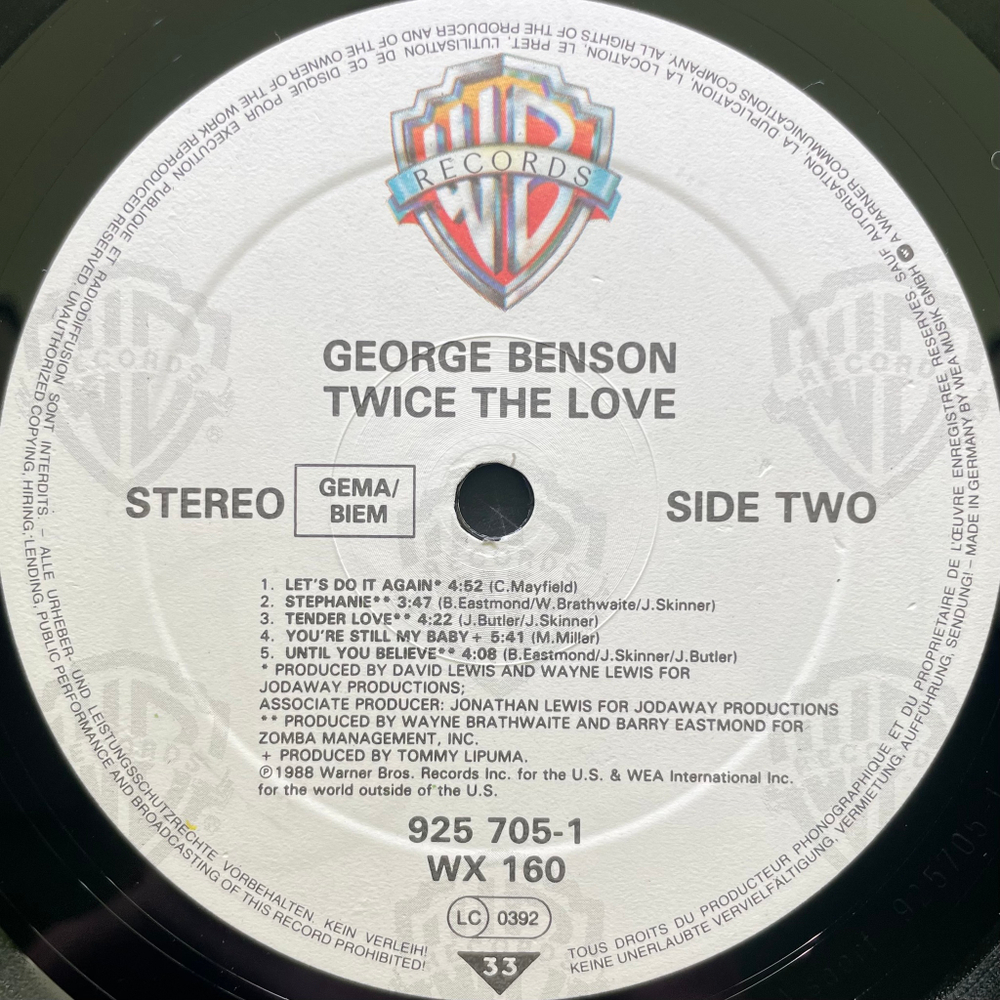 George Benson ‎– Twice The Love (Германия 1988г.)