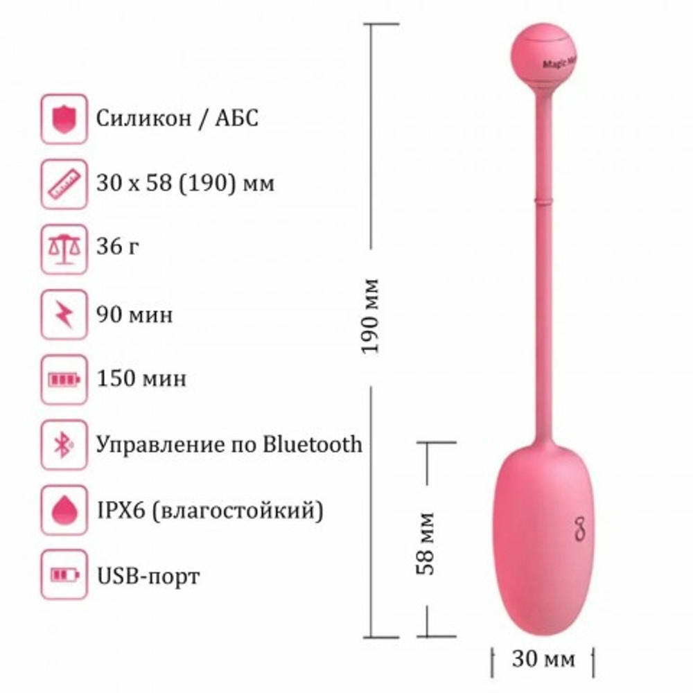 Тренажер Кегеля Magic Motion Kegel Coach, розовый