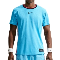 Мужская теннисная футболка Nike Court Slam Aero-Fit Short Sleeve - baltic blue/black