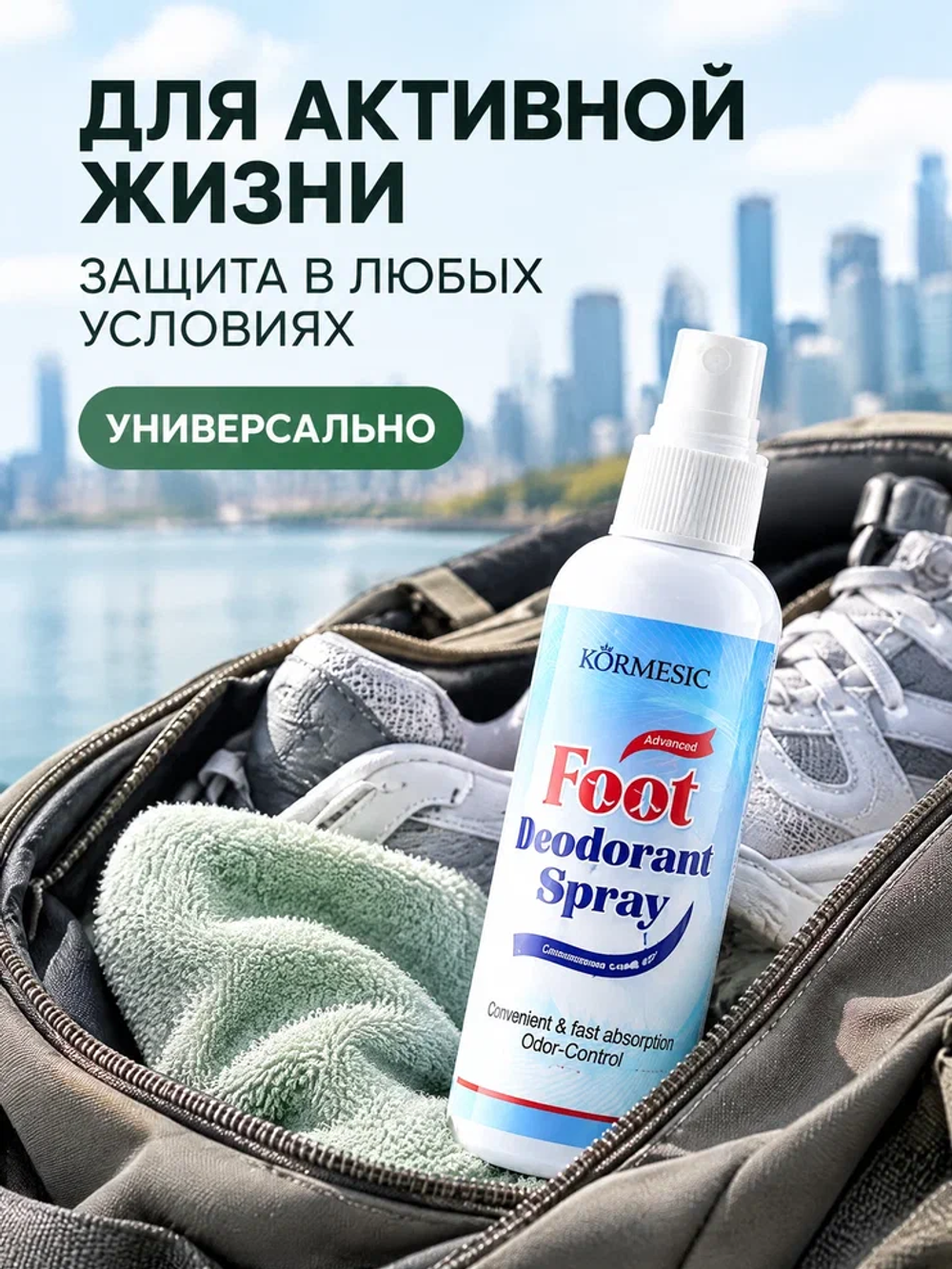 Спрей для ног KORMESIC дезодорирующий 100 мл