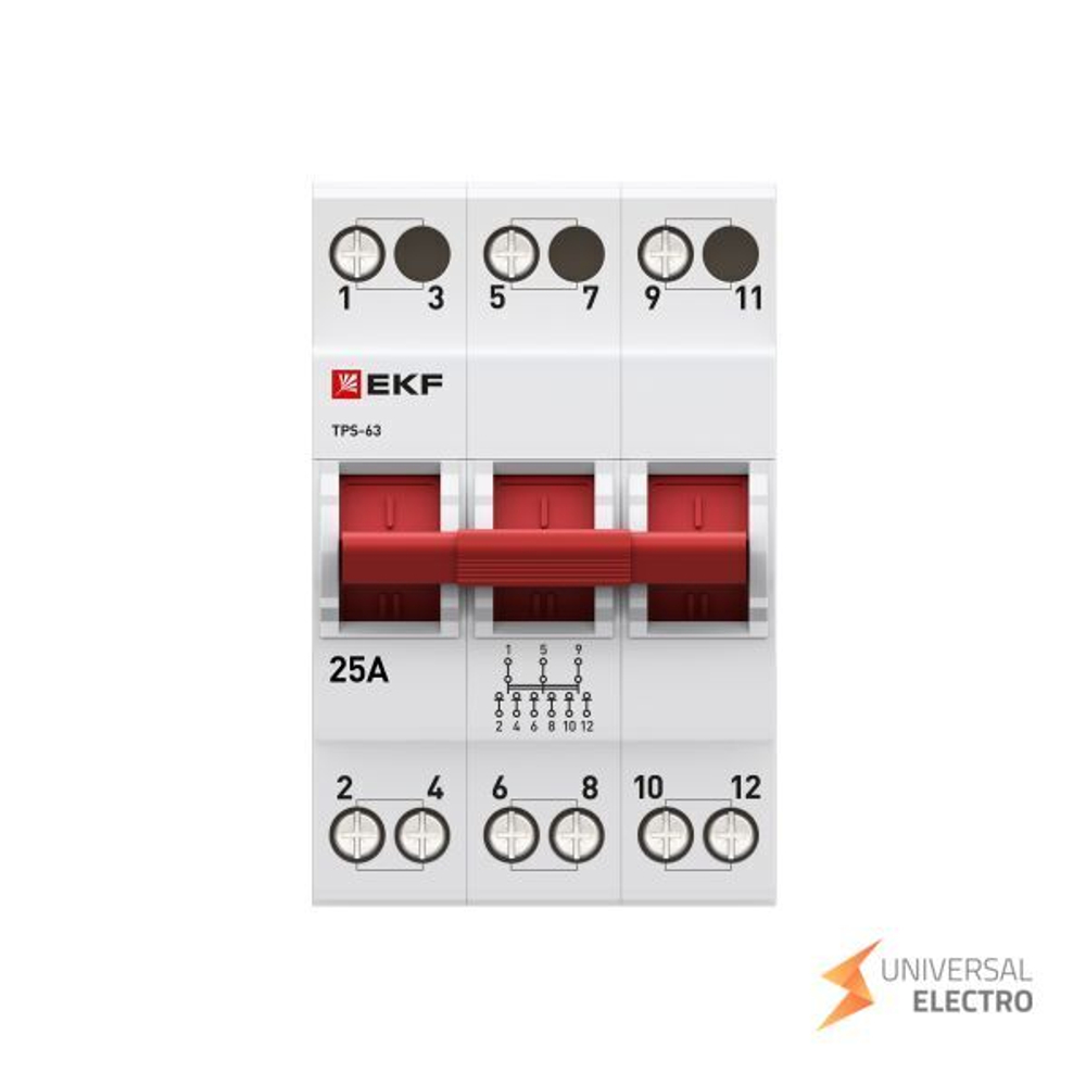 Трехпозиционный переключатель ТПС-63 3P 25А PROXIMA EKF