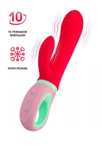 Вибратор с клиторальным стимулятором Flovetta Petunia красный 19 см