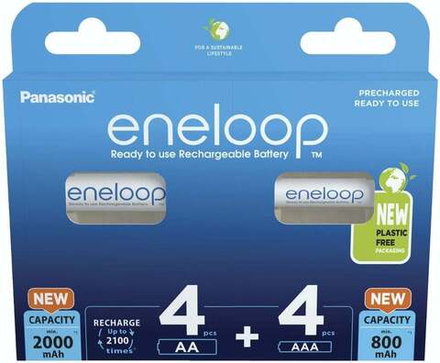 Аккумулятор Panasonic Eneloop BK-KJMCDE44E 4xAA(2000mAh) + 4xAAA(800mAh)