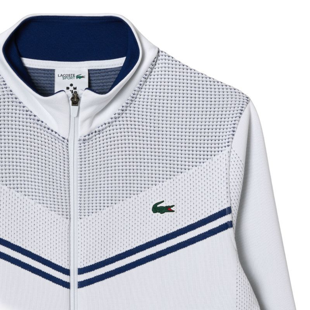 Мужская теннисная кофта Lacoste Tennis x Daniil Medvedev After Match Jacket - белый
