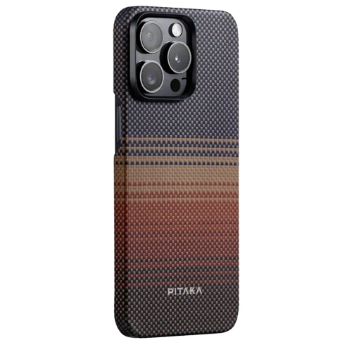 Чехол из арамидного волокна с поддержкой MagSafe PITAKA Fusion Weaving MagEZ Case 5 для iPhone 15 Pro Max, Sunset (Закат)
