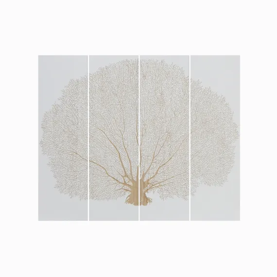 Набор из 4 панно Arbre 180х150 см, резное дерево