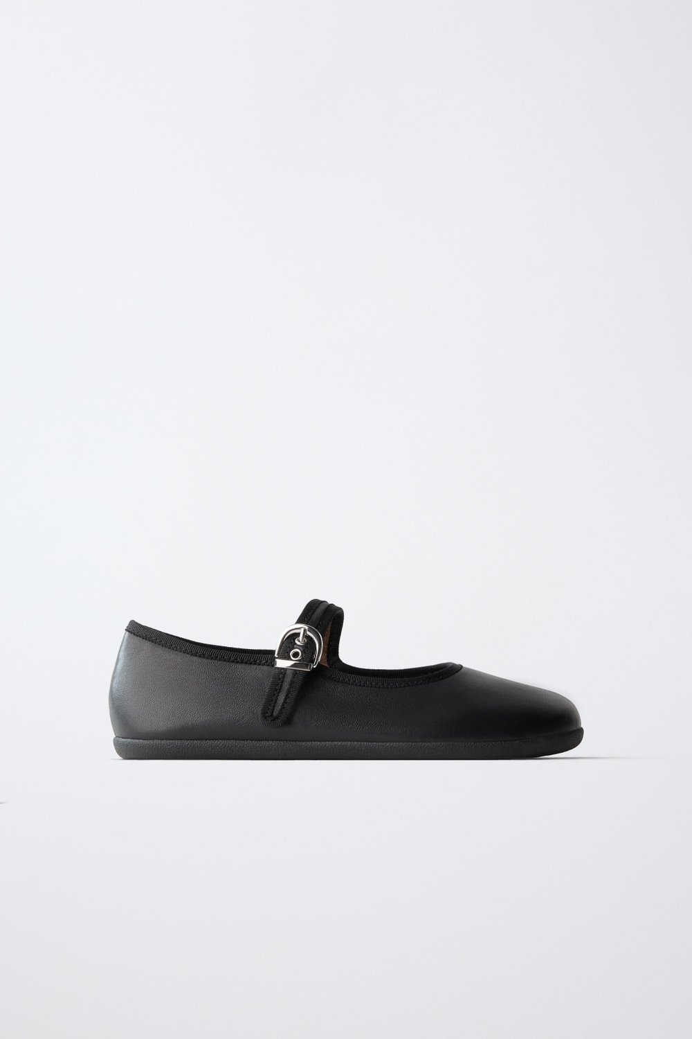 ZARA КОЖАНЫЕ БАЛЕТКИ BAREFOOT, ЧЕРНЫЙ
