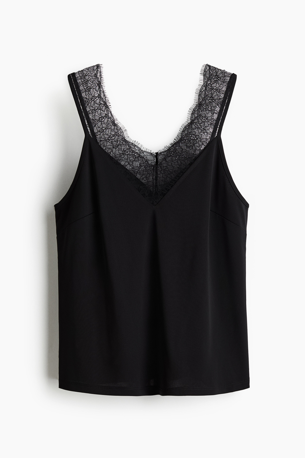 Топ на бретелях с кружевной лентой — Чёрный — H&M 1319127