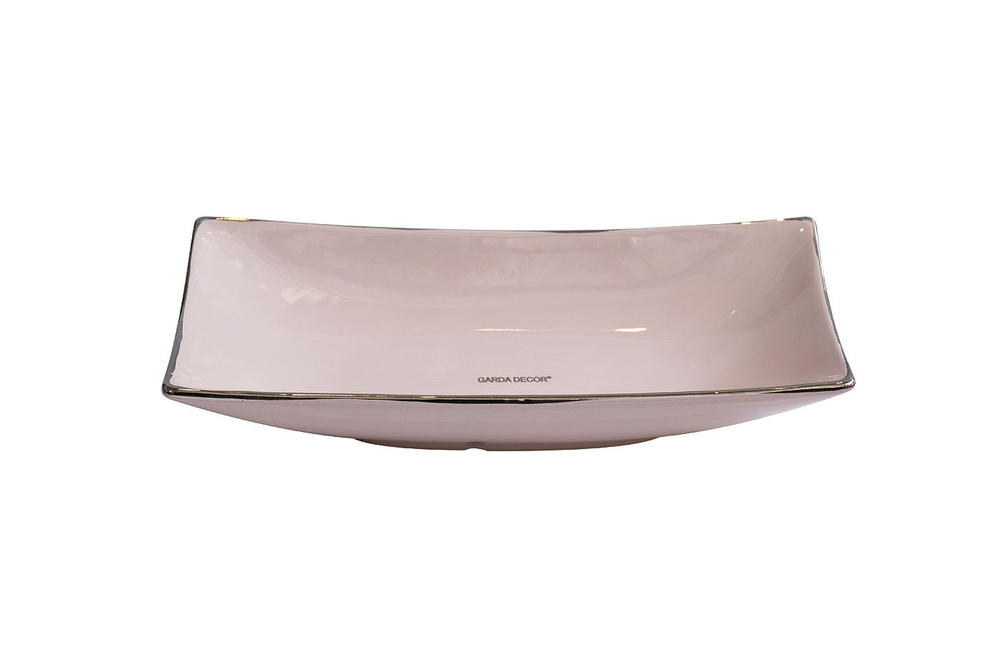 Блюдо декоративное 30x15x6см Garda Decor розовое