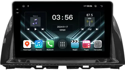 Магнитола для Mazda CX-5 2011-2017 (ШГУ монохром) - FarCar S280 монитор 10.36" IPS на Android 13, CarPlay