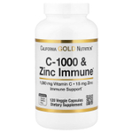 California Gold Nutrition, добавка для укрепления иммунитета C-1000 с цинком, 120 растительных капсул