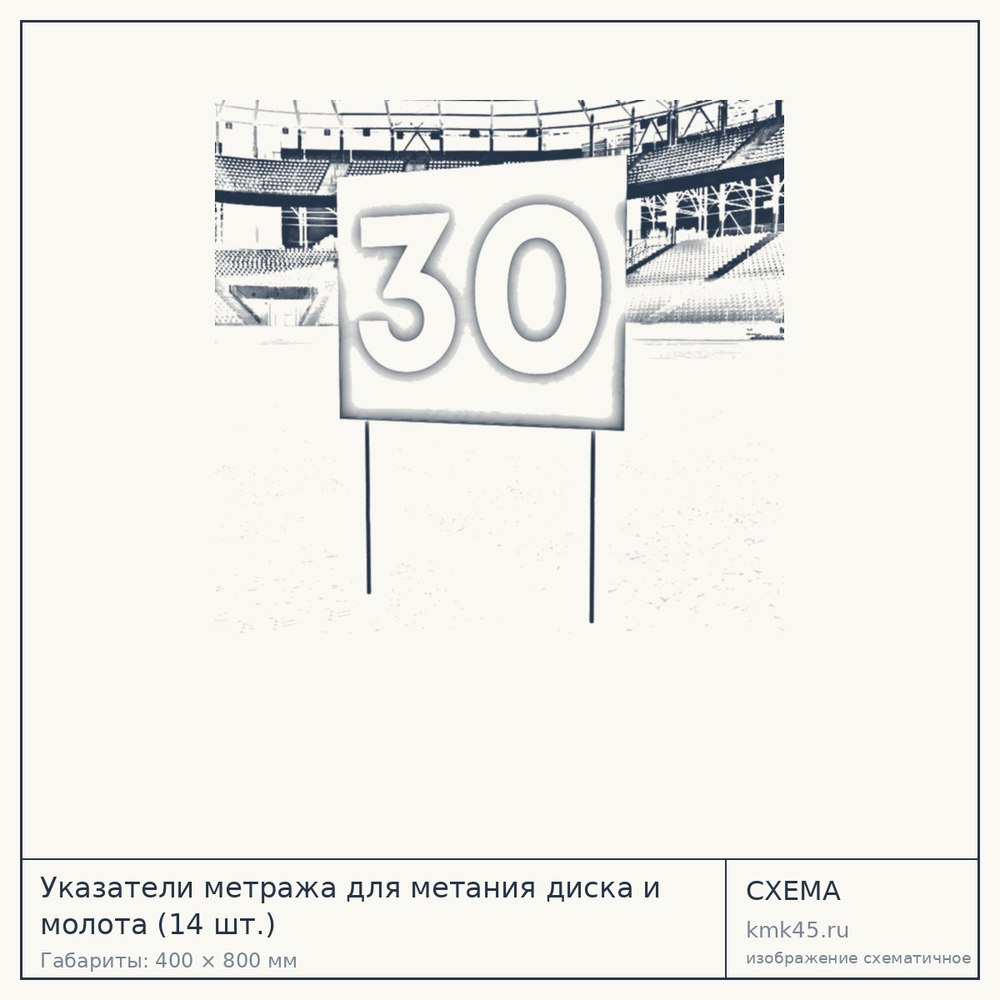 Указатели метража для метания диска и молота (14 шт.) — от 40 000 ₽