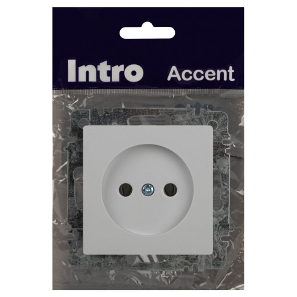 Розетка Intro Accent 6-201-01 2Р 16А-250В IP20 СУ AL/CU белый | Intro