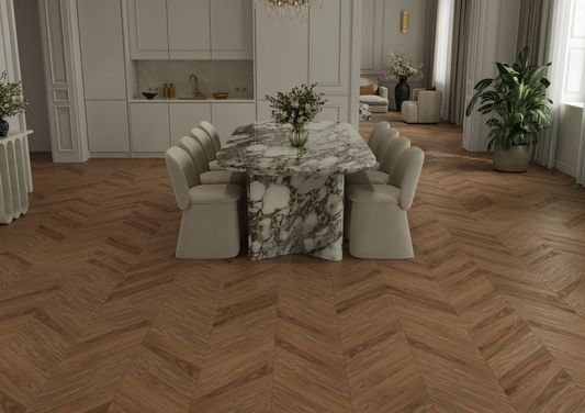 Инженерный ламинат Signature - Обсидиан Шеврон XL Дуб Корица Cinnamon Valley (LF703-33)