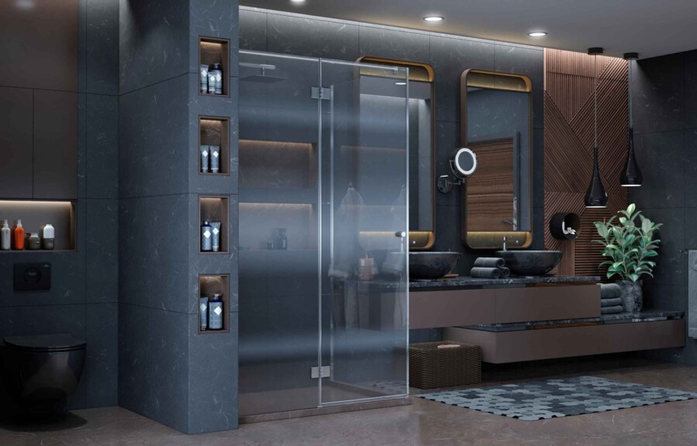 Душевое ограждение Ambassador Diamond 12011107L (120х80х200) прямоугольник,хром,стекло прозрачное,распашная-складная,1 место
